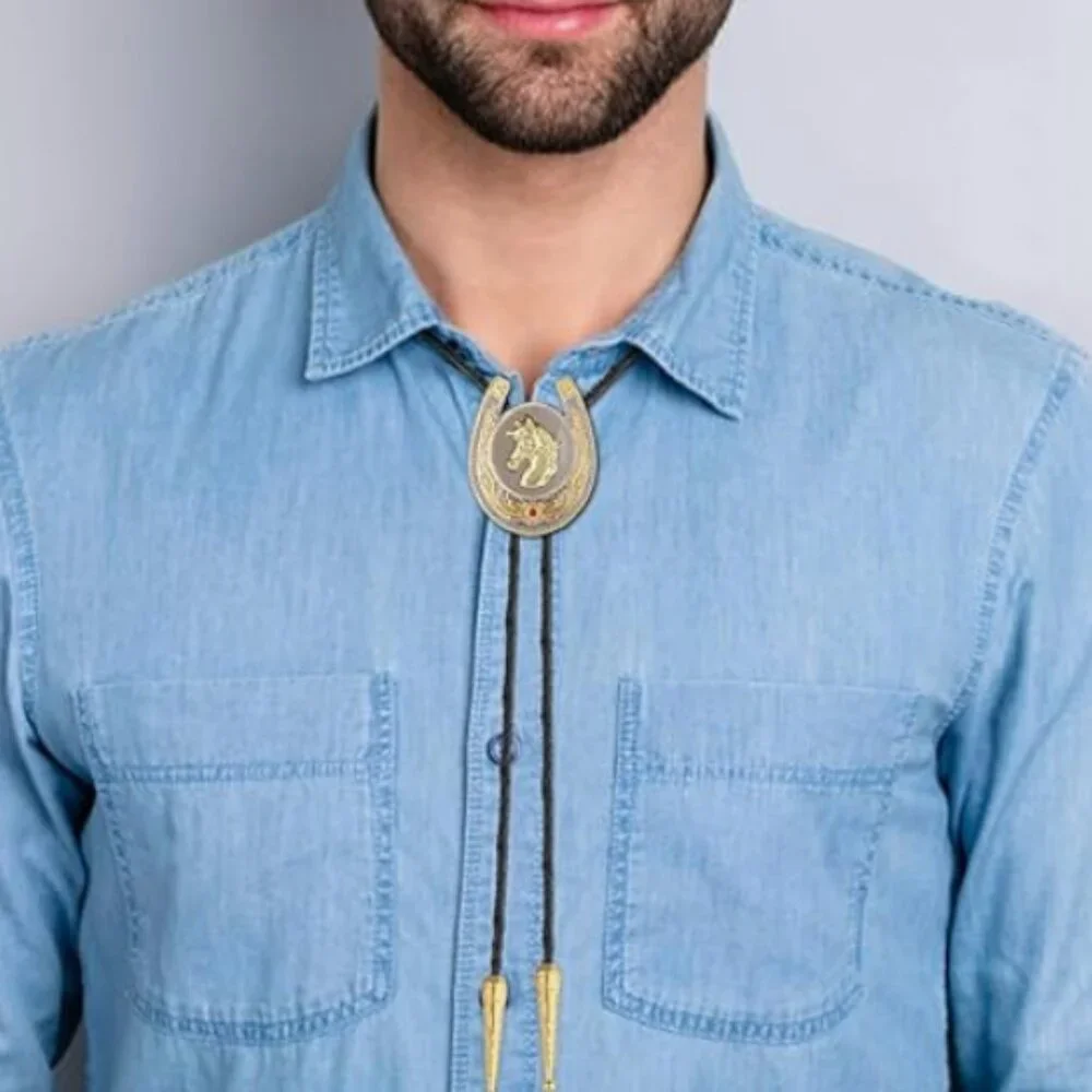 Horse Vintage Native American Western Bolo Tie